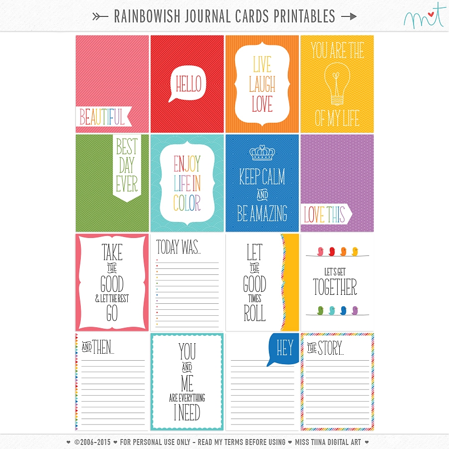 New CU Free Printable Journal Cards Miss Tiina