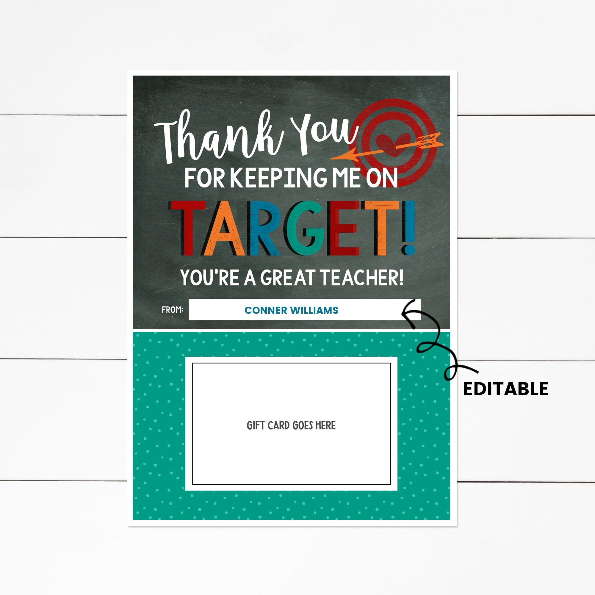 On Target Printable Teacher Appreciation Gift Card Holder Teacher Appreciation Printable Teacher Thank You Tags Printable Teacher Gift Etsy