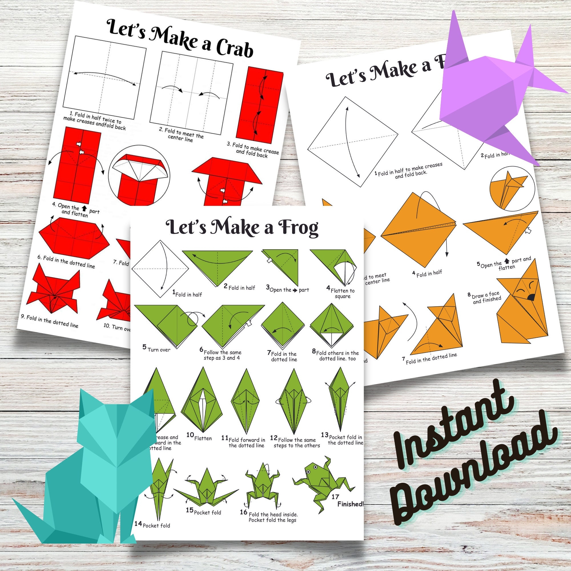Origami Beginner Free Printable Pages