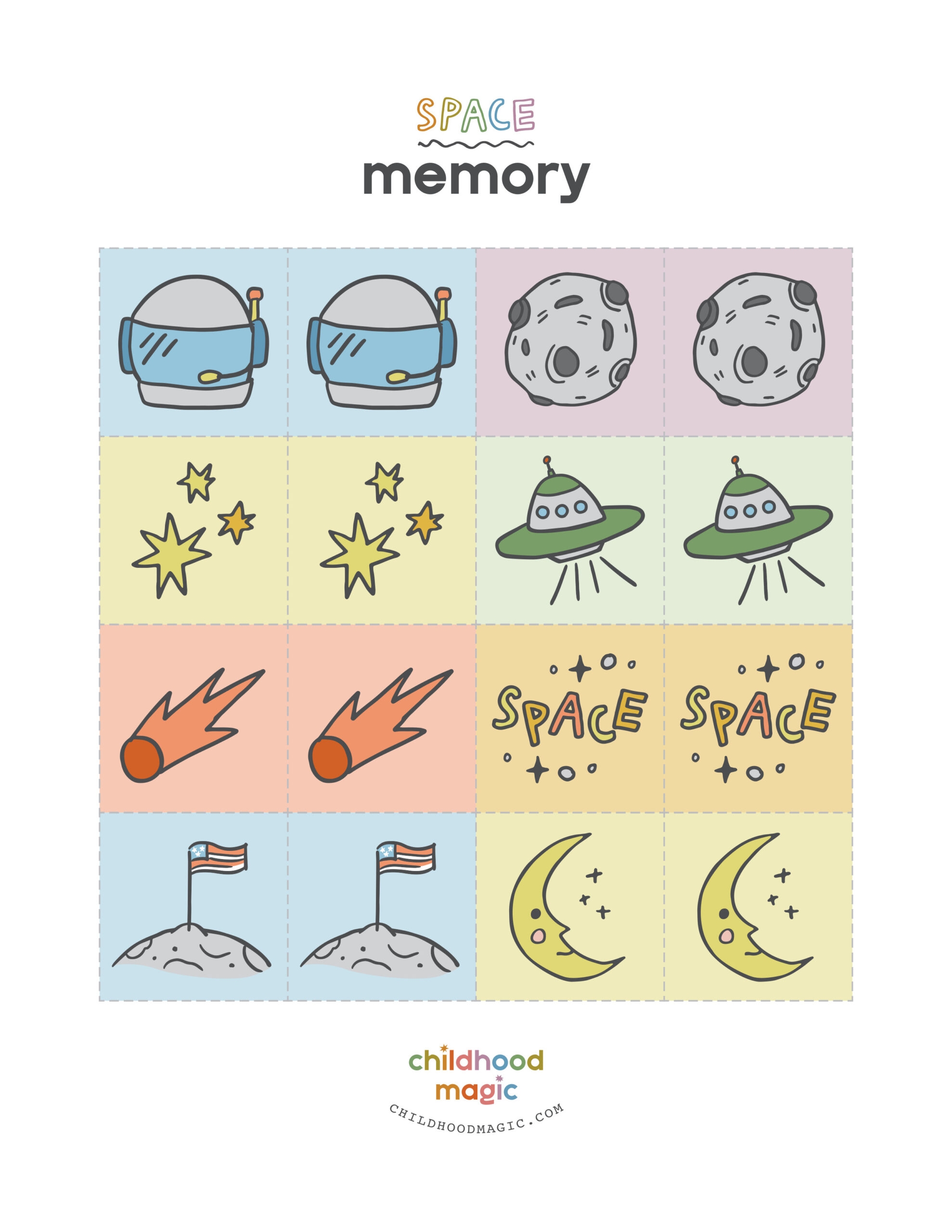 Outer Space Memory Game Childhood Magic