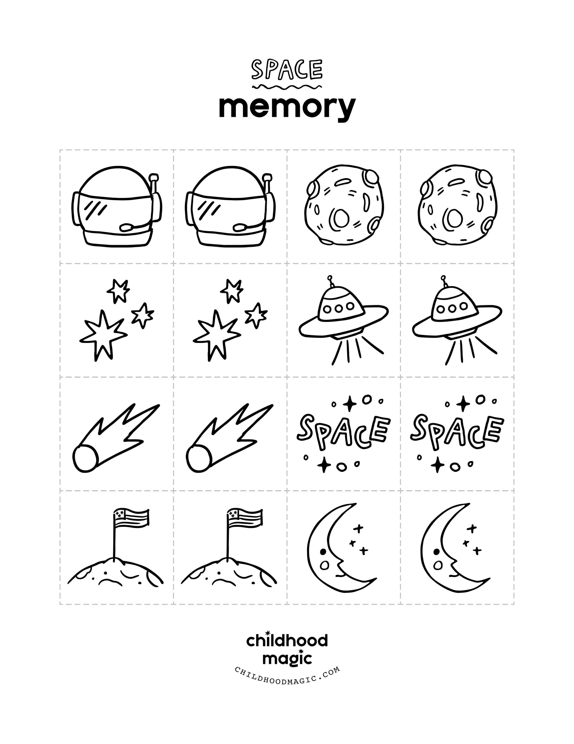 Outer Space Memory Game Childhood Magic