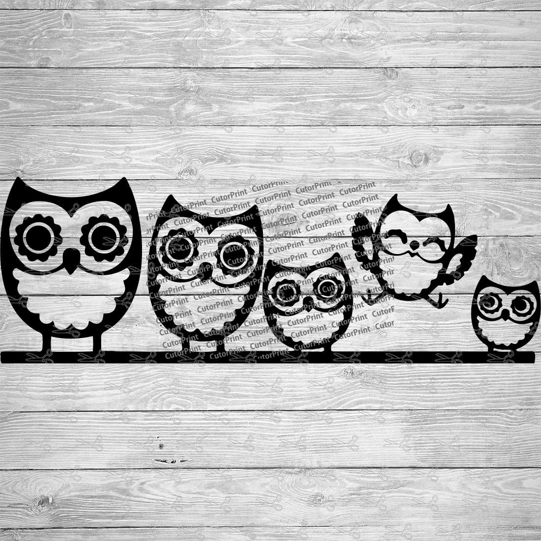 Owl Family SVG EPS PNG Files Digital Download Files For Cricut Silhouette Cameo And More
