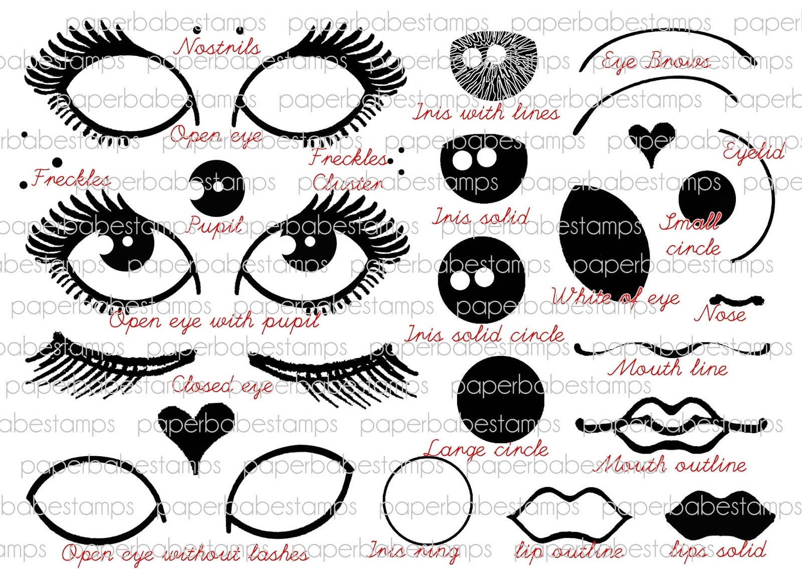 PaperbabeStamps Introducing Paperbabe Stamps Mini Doll Face Mixed Media Templates