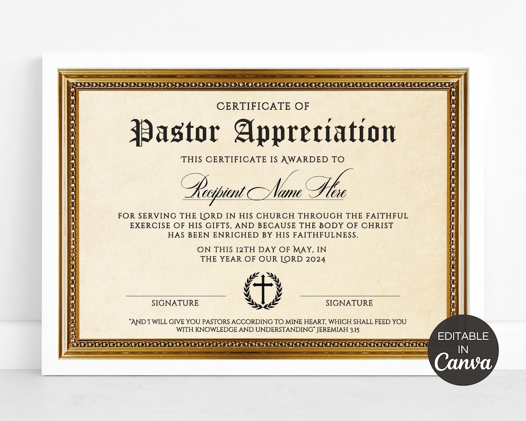 Free Printable Religious Appreciation Certificates