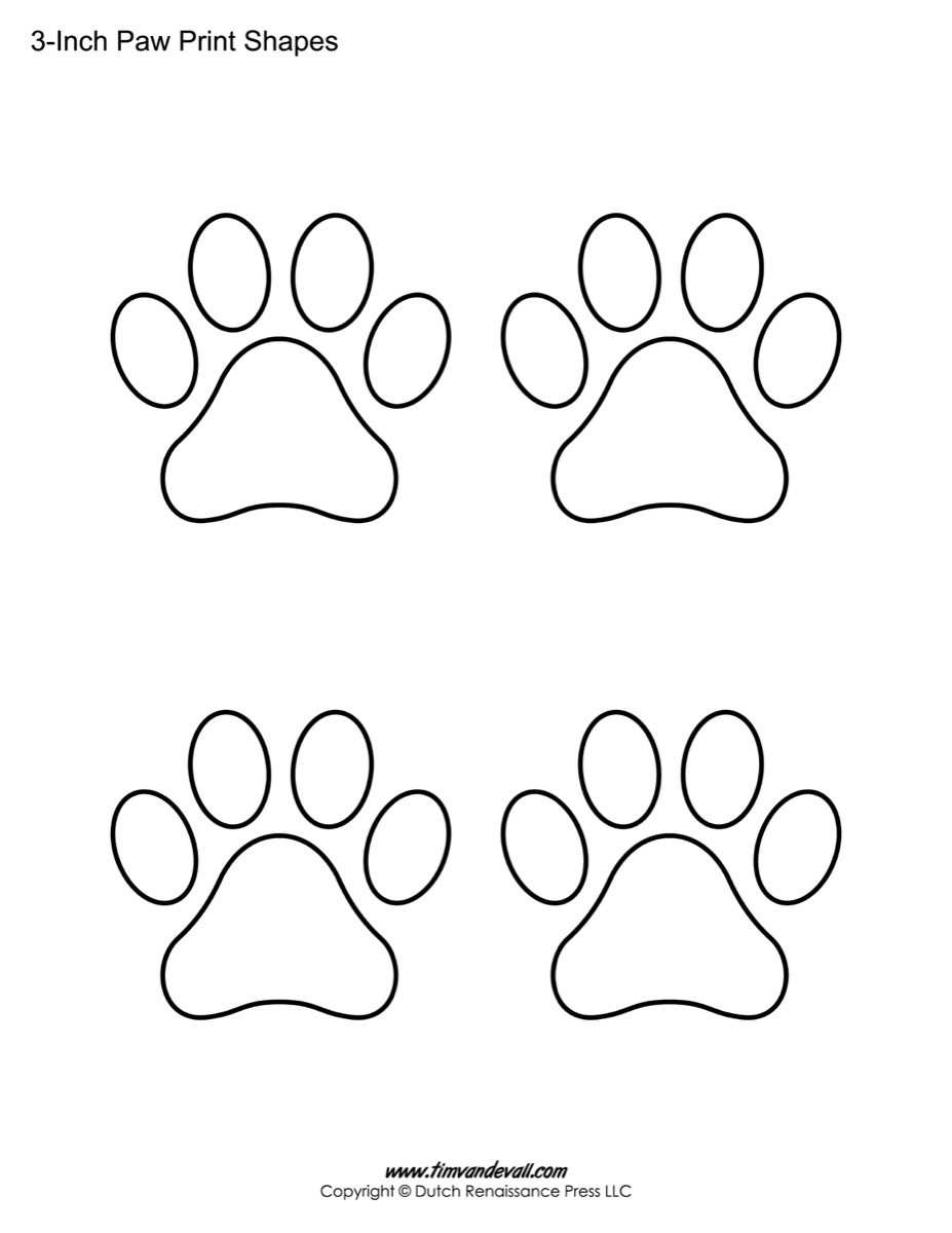 Free Printable Bear Paw Prints