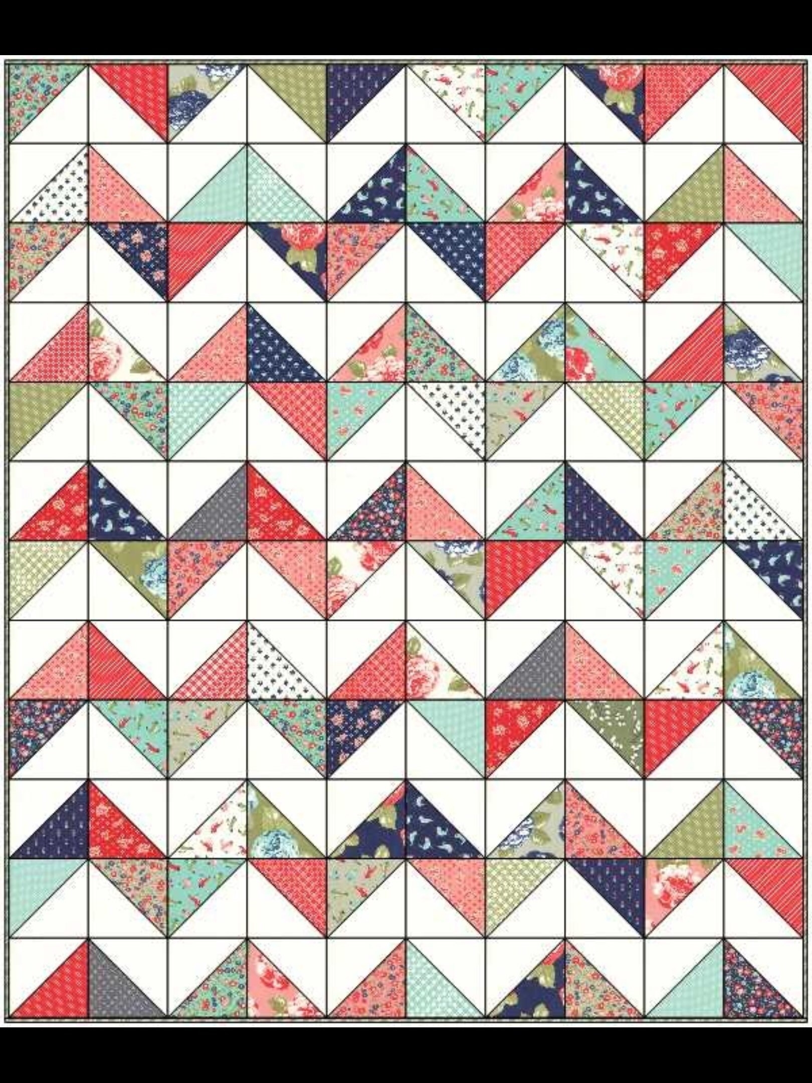 PDF Quilt Pattern Chevron Chic Three Design Variations In ONE Pattern Multiple Size Options Etsy