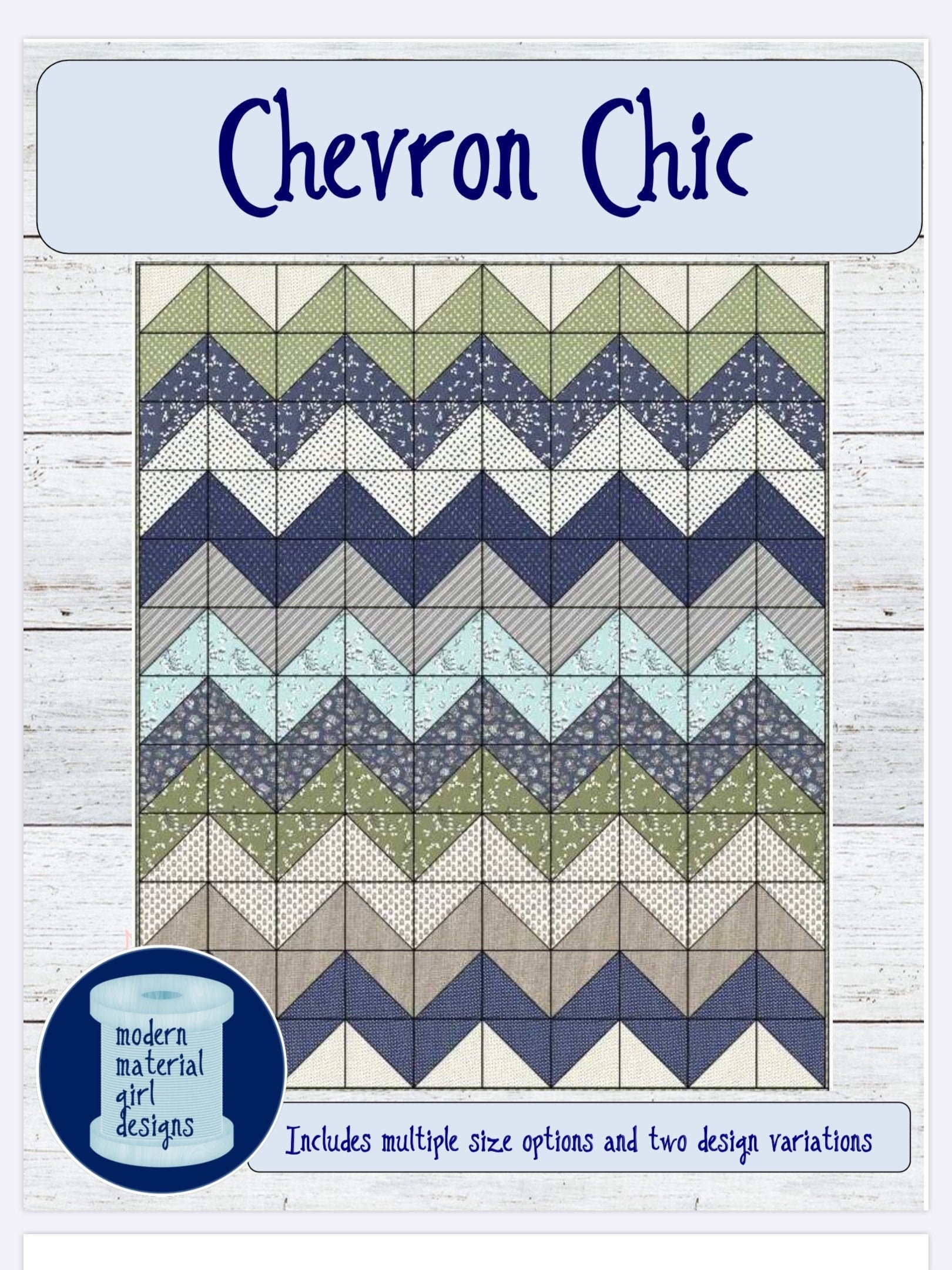 PDF Quilt Pattern Chevron Chic Three Design Variations In ONE Pattern Multiple Size Options Etsy