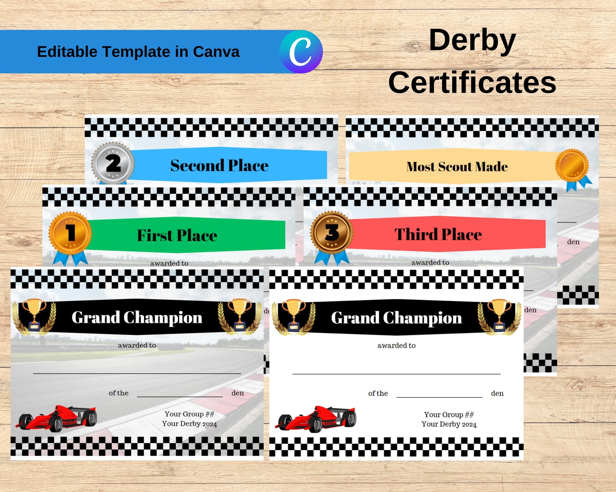 Pinewood Derby Printables Etsy
