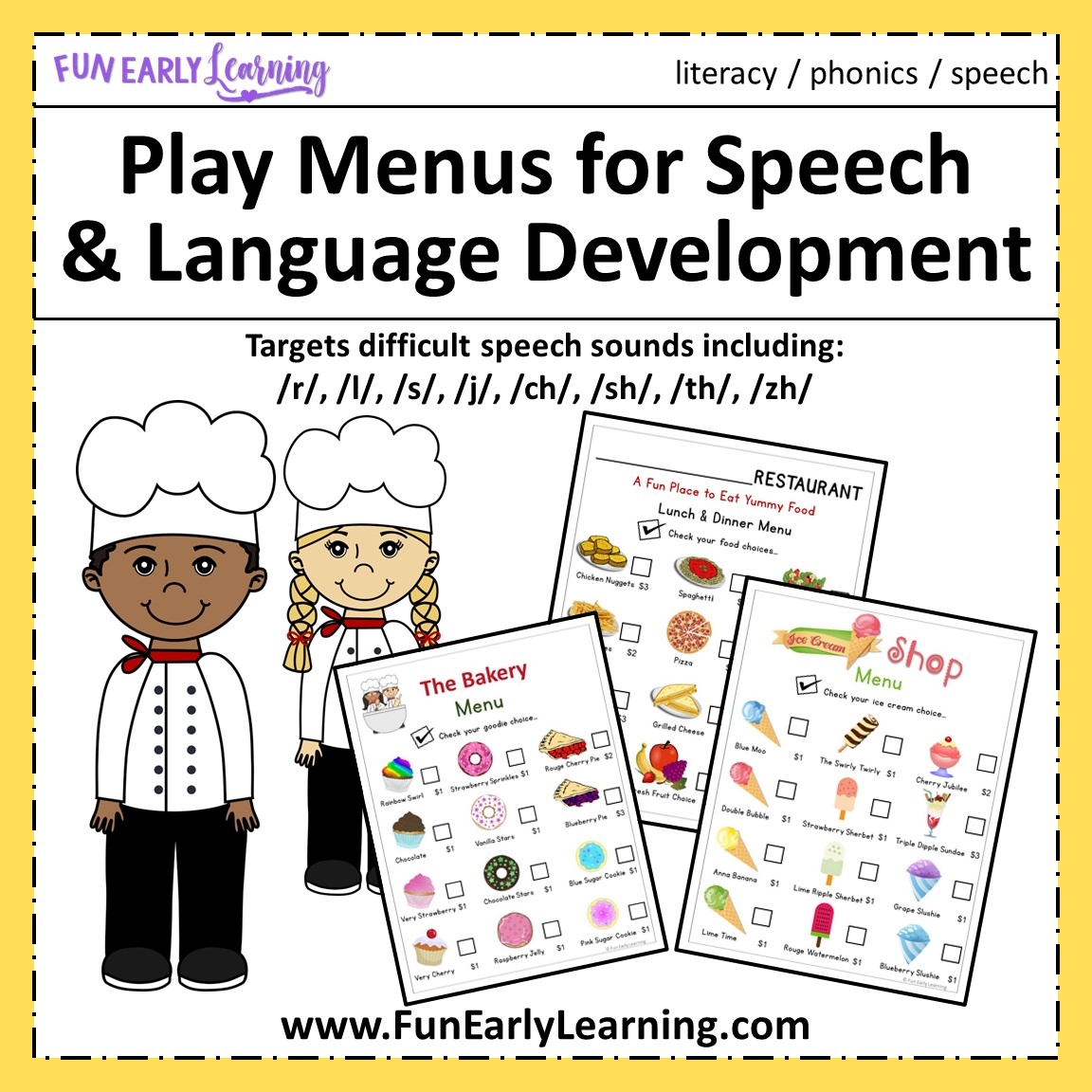 Play Menus For Speech And Language Development Fun Early Learning