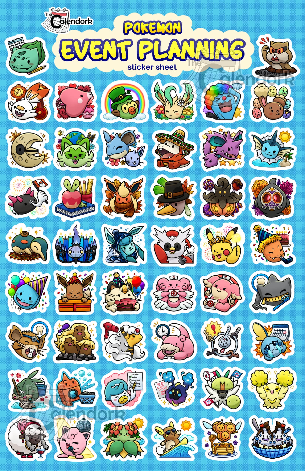 Pokemon Planner Sticker Sheet The Calendork