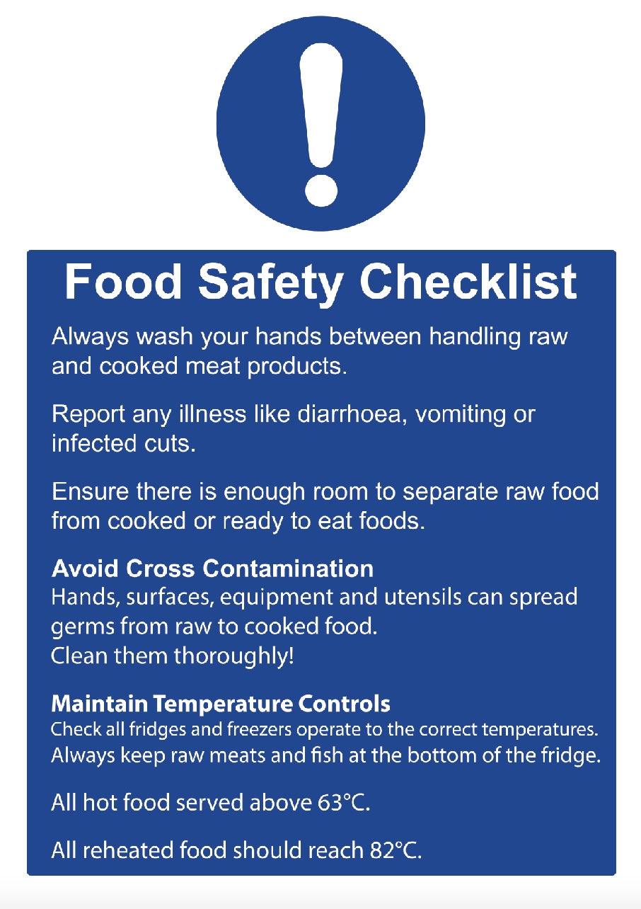 Poster Print Food Safety Checklist Hygiene Contamination Restaurant Kitchen Cafe Signage Sign Optional Gloss Lamination To Front Etsy