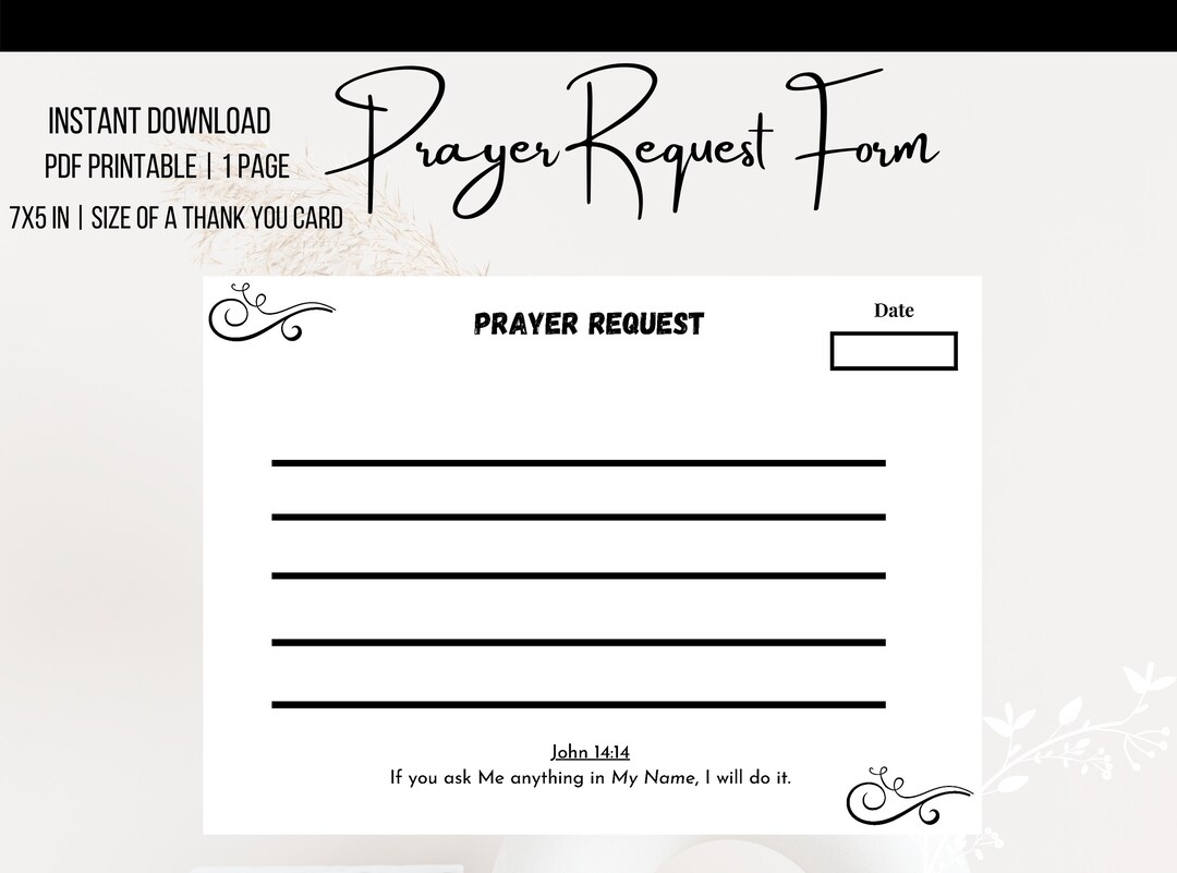 Prayer Request Cards Free Printables