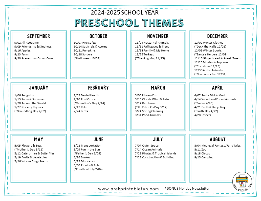 Free Printable Preschool Teacher Planning