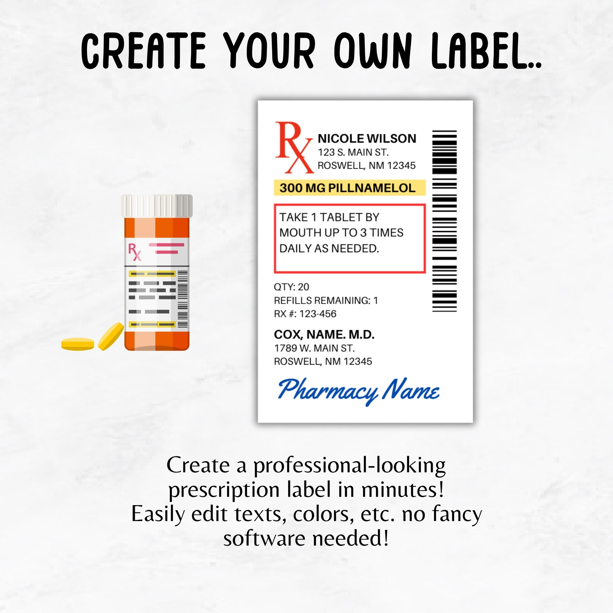 Free Printable Prescription Labels