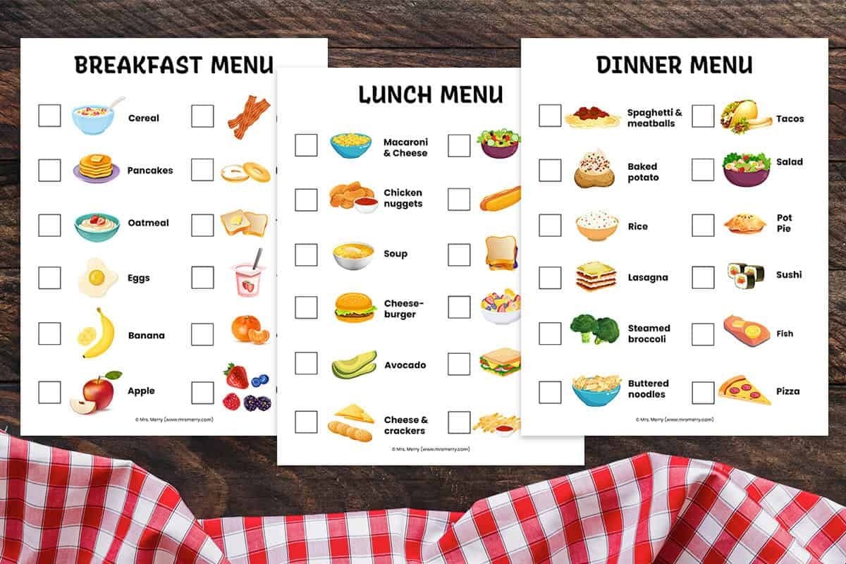 Free Printable Play Restaurant Menus
