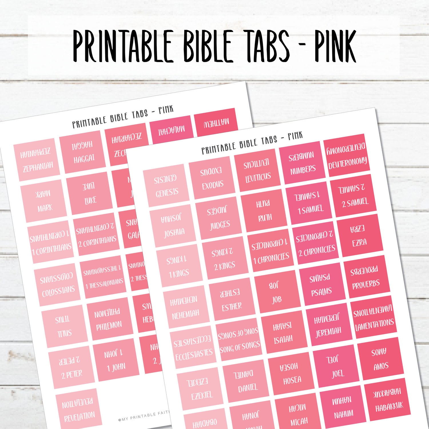 Printable Bible Tabs Pink