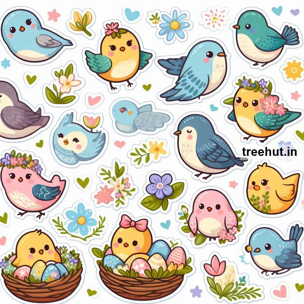 Printable Birds Stickers And 50 Sticker Craft Ideas For Kids And Adults Summer Craft Activities