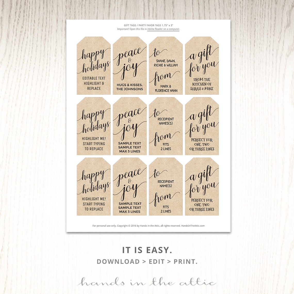 Free Printable Rustic Christmas Tags