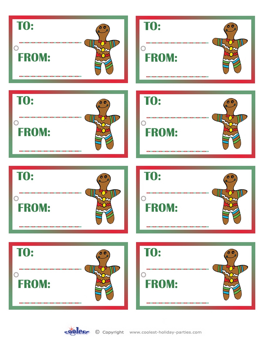 Printable Colored Gingerbread Gift Tags Coolest Free Printables