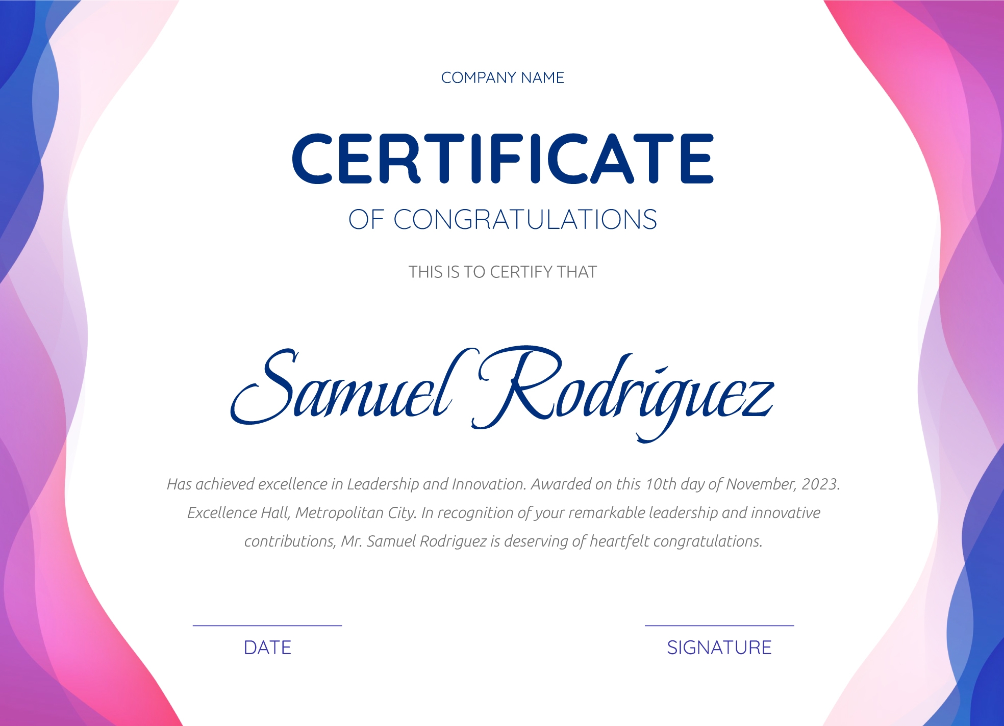 Printable Congratulations Certificate Free Google Docs Template Gdoc io