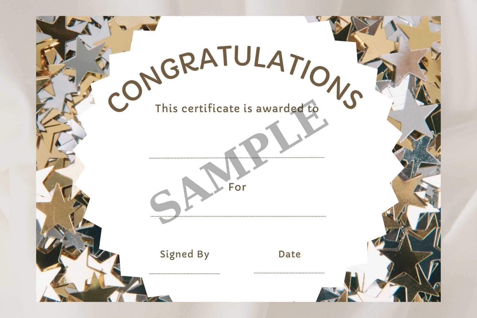 Printable Congratulations Certificate Personalized Certificate Of Achievement Template Well Done Certificate Completion Award PDF Etsy
