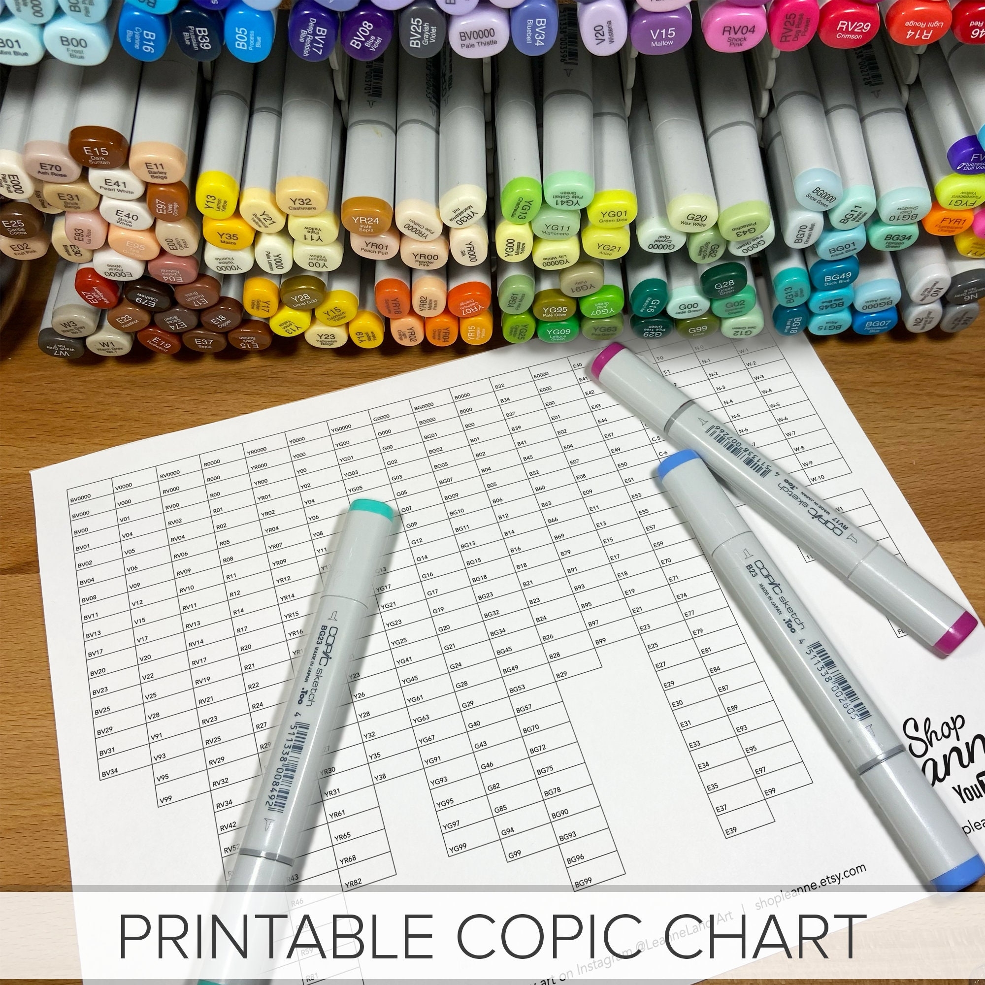 Free Printable Copic Hex Chart