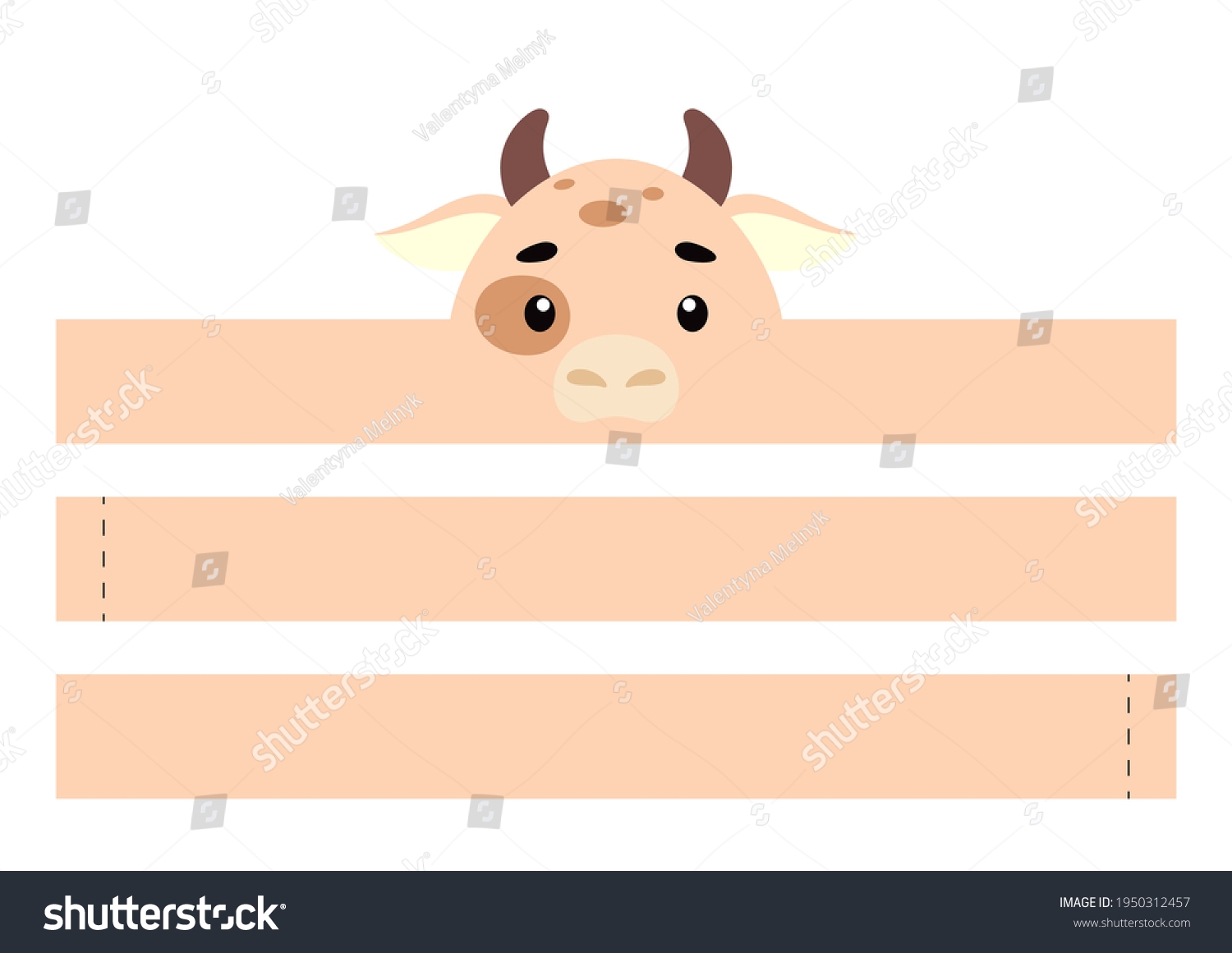 Printable Cow Paper Crown Party Headband Stock Vector Royalty Free 1950312457 Shutterstock