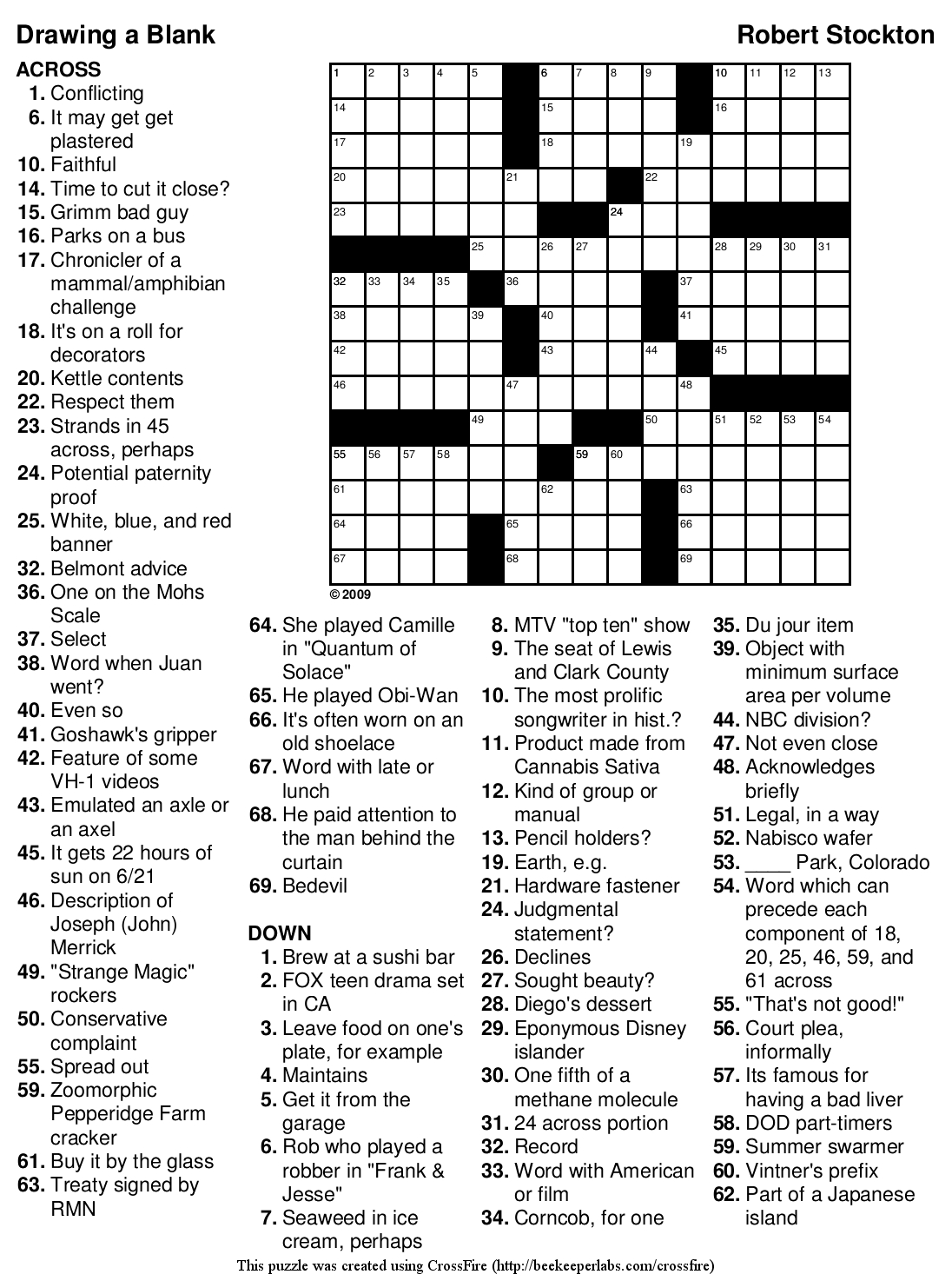 Free Daily Printable Crossword Puzzles Html