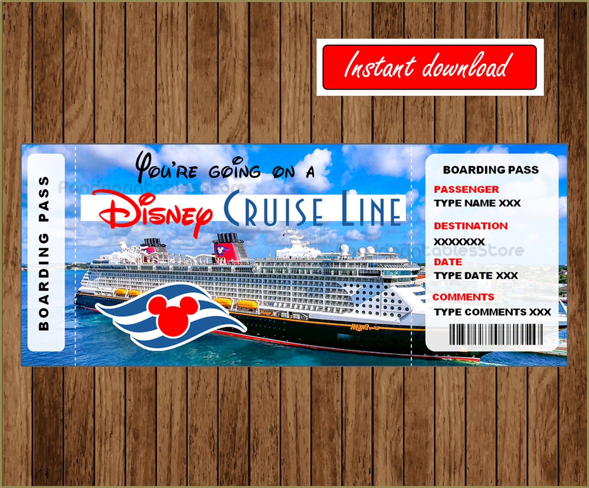 Free Printable Disney Cruise Ticket