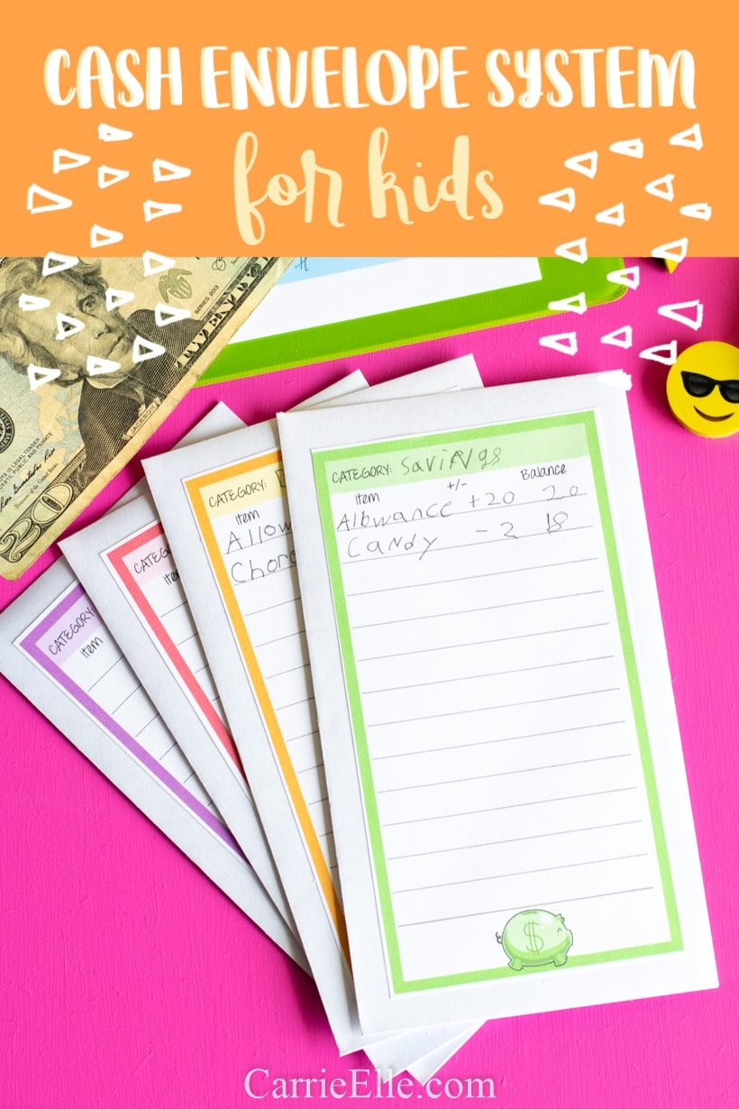 Printable DIY Cash Envelope System For Kids Carrie Elle