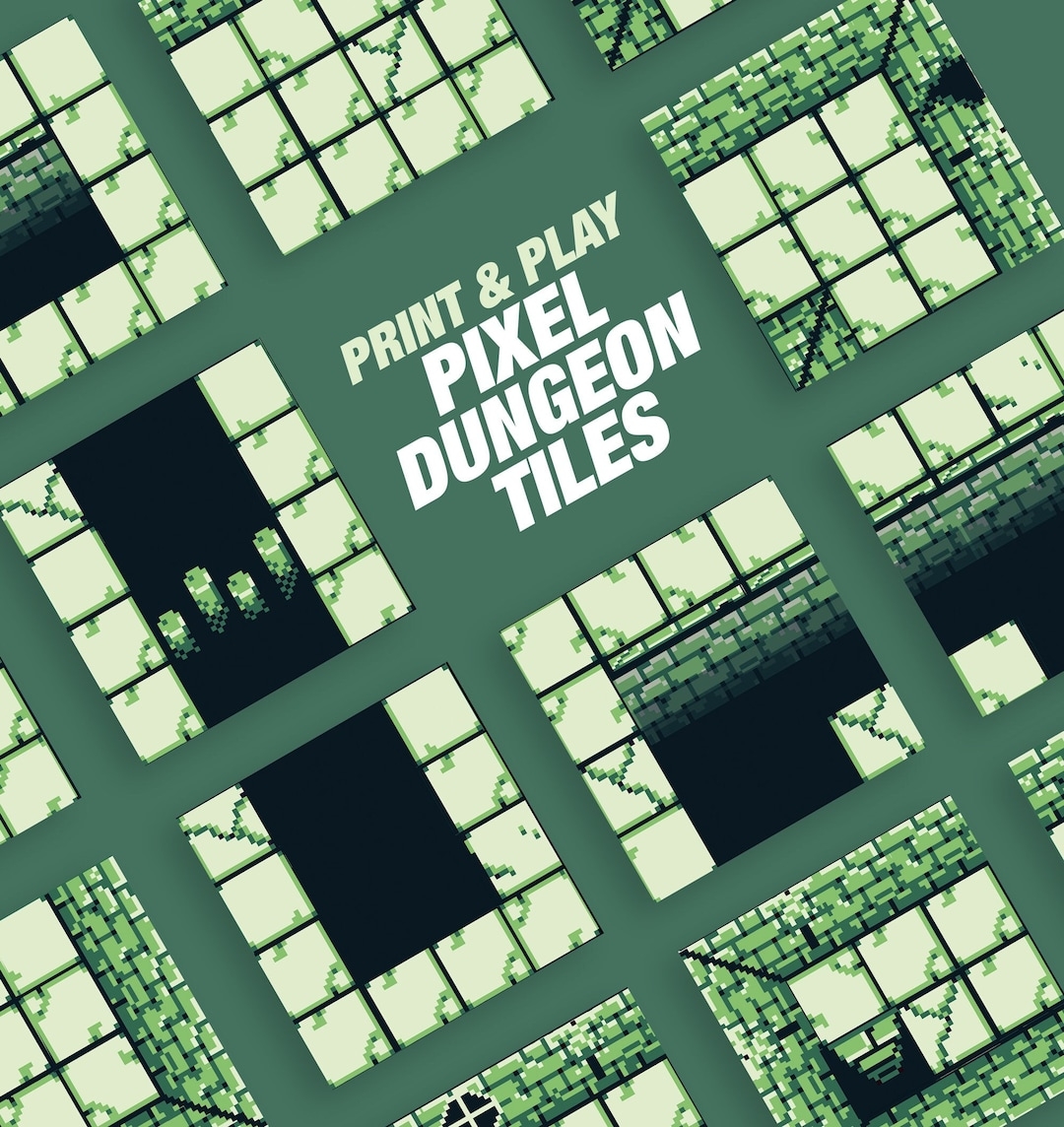 Printable Dungeon Tiles Design Your Own Pixel Style Adventure For Dnd Pathfinder Rotation Rumble Or Any Other RPG Etsy Norway