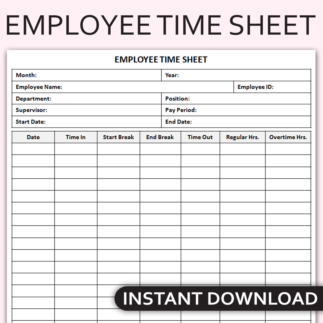 Free Printable Employee Time Sheets