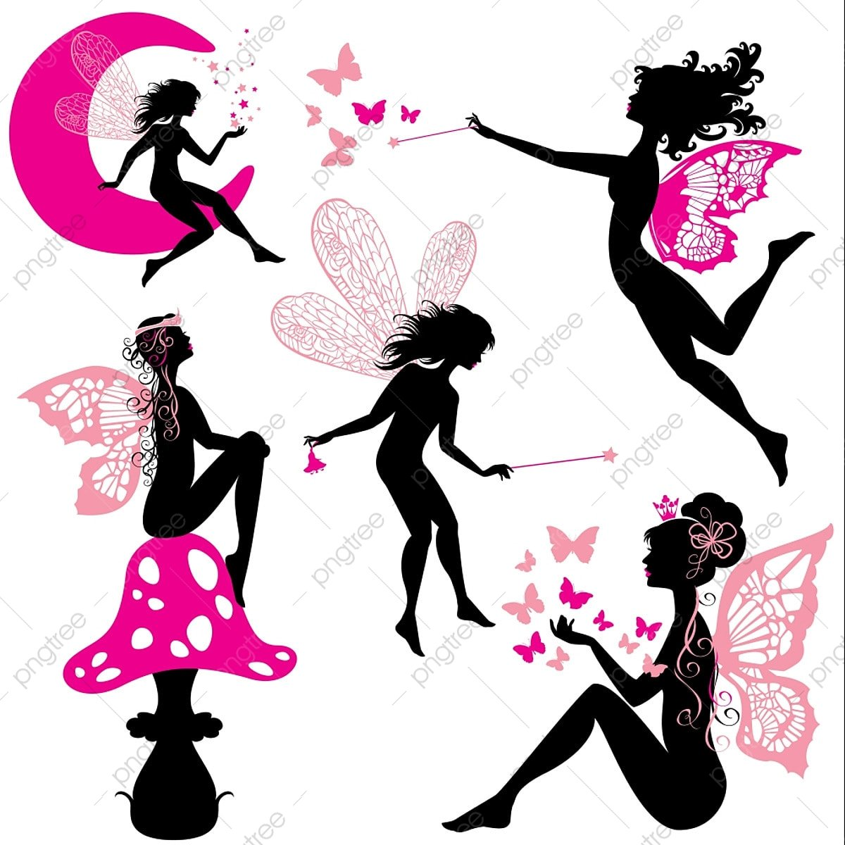 Printable Fairy Silhouette PNG And Vector Images Free Download Pngtree