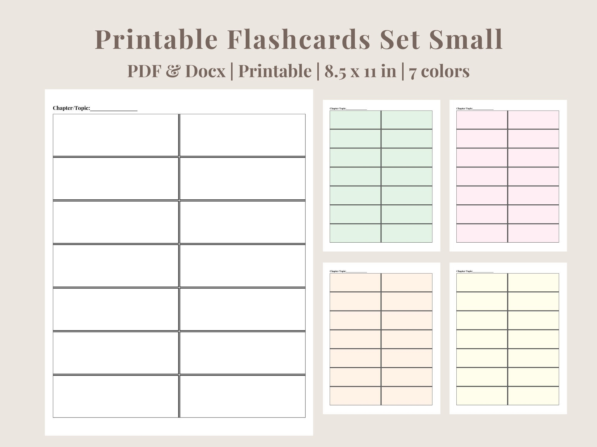 Flash Cards Free Printable