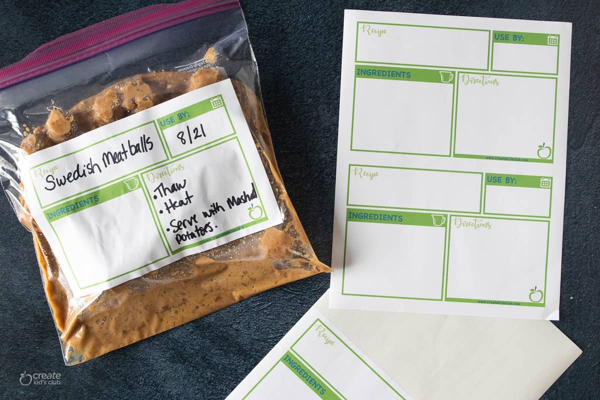Printable Freezer Meal Labels Freezer Labels Create Kids Club
