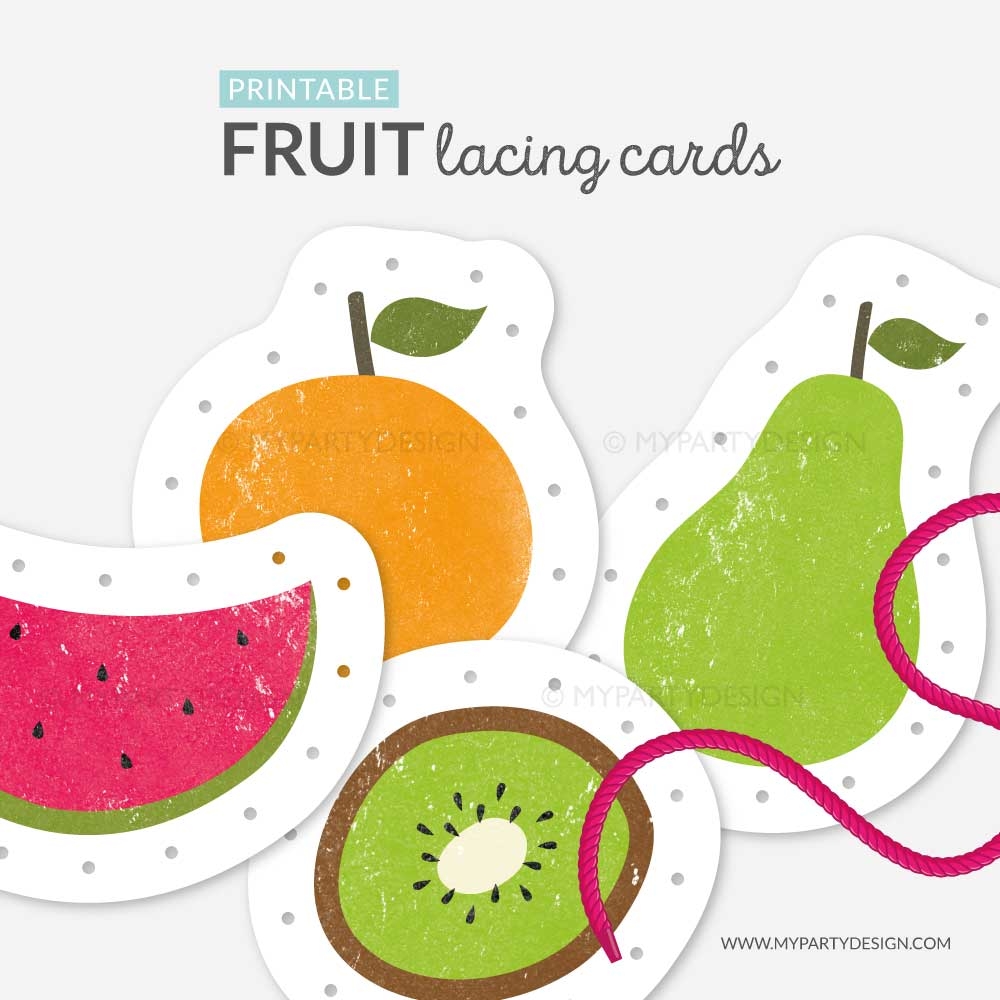 Printable Fruit Lacing Cards Learning Printables My Party Design