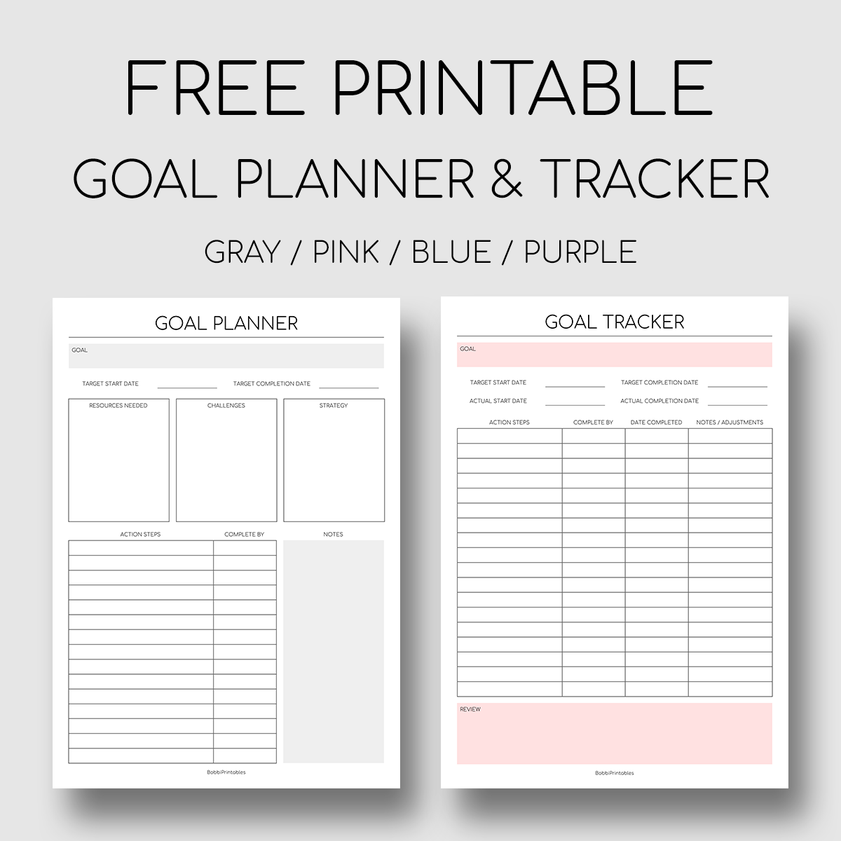 Printable Goal Planner And Tracker Template