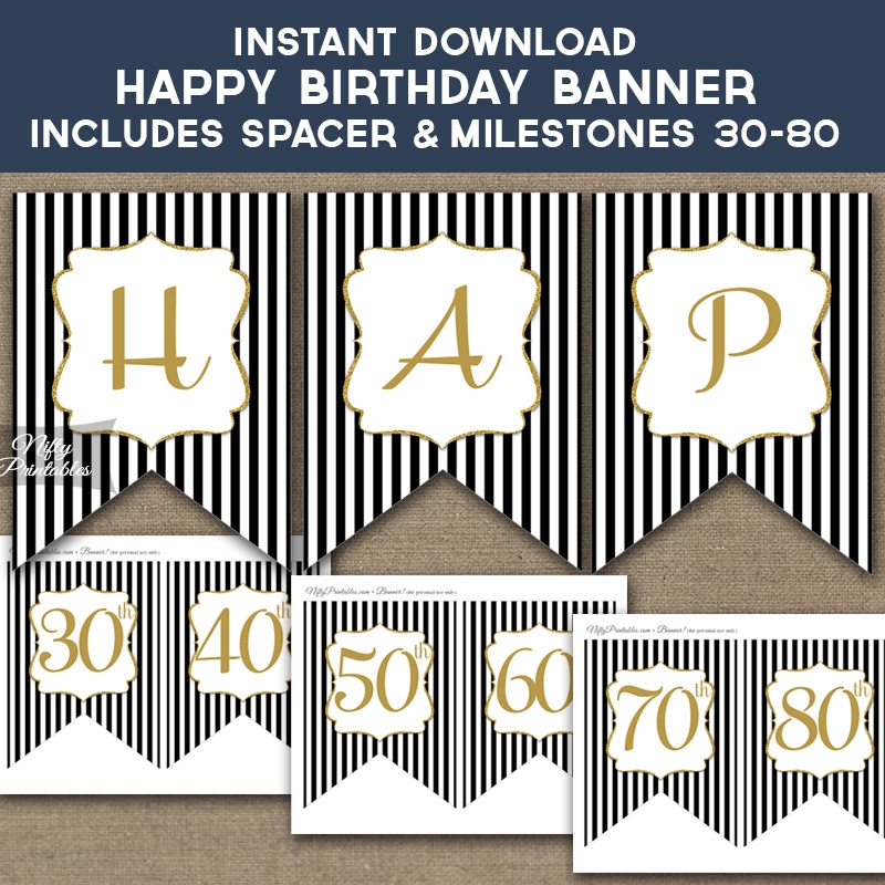 Happy Birthday Banner Printable Free