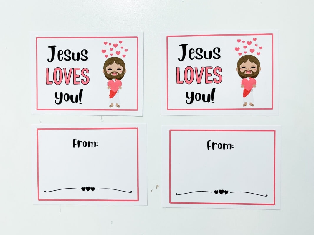 Printable Jesus Loves You Christian Valentine Cards For Kids