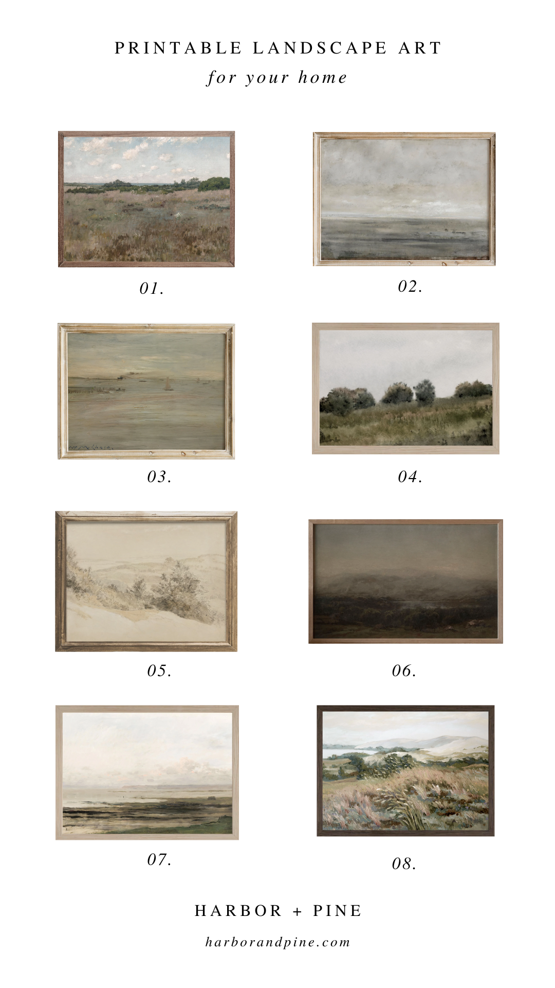 Printable Landscape Art For Your Home Harbor Pine