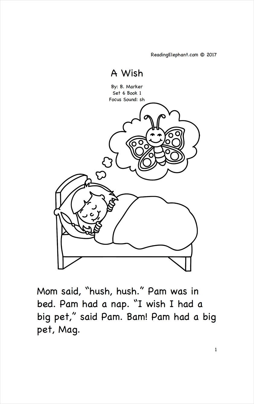 Printable Phonics Books Series 6 Reading Elephant