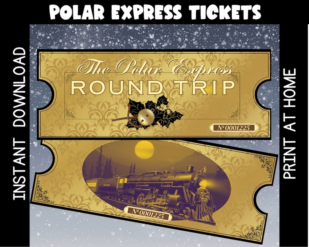 Printable Polar Express Train Ticket The Polar Express Christmas Movie Ticket Train Ride Ticket Polar Express Idea Instant Download Etsy