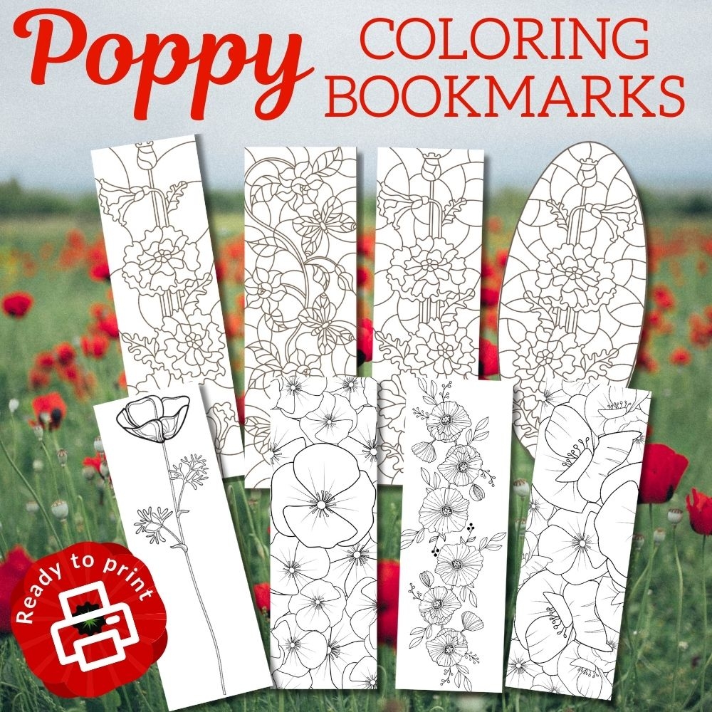 Printable Poppy Bookmarks To Color A Creative And Reflective Craft For Remembrance Day