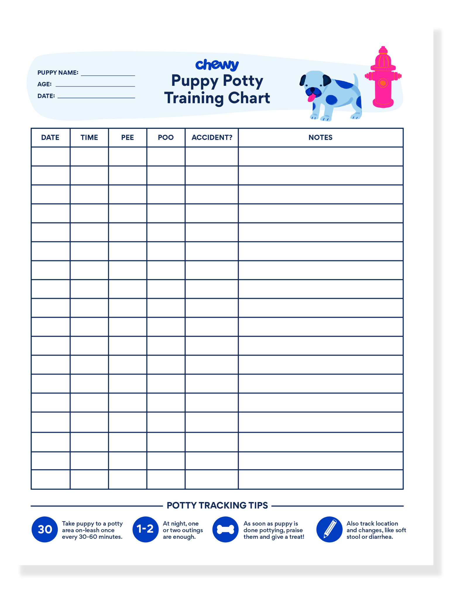 Printable Puppy Training Binder 38 Page PDF Instant Download Worksheets Library