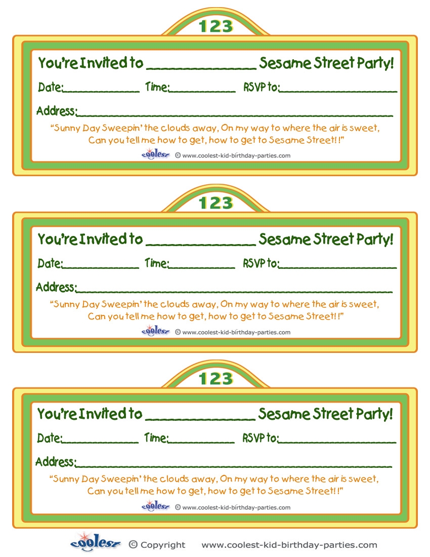 Free Sesame Street Party Printables