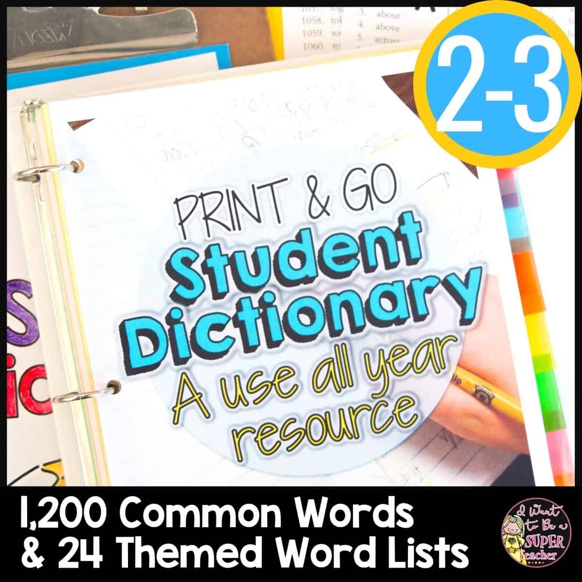Printable Student Dictionary 