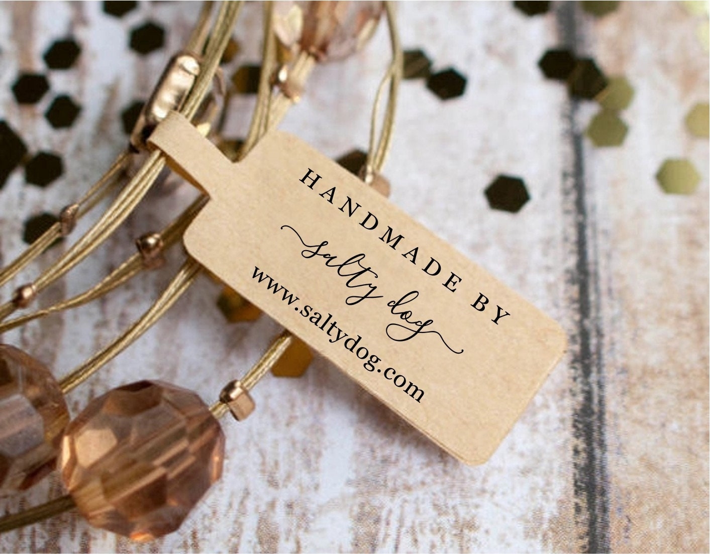 Printable Tag For Handmade Jewelry Template Custom Fold Over Handmade By Jewelry Sticker Rustic Kraft Paper Instant Download Digital File Etsy