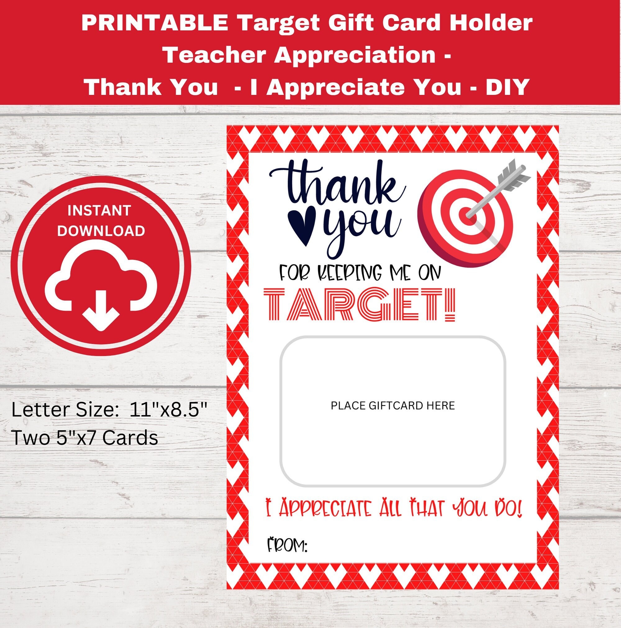 Free Target Teacher Appreciation Printables
