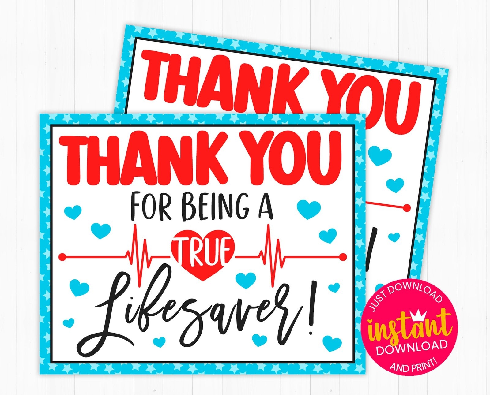 PRINTABLE Thank You Appreciation Gift Tag For Nurse Doctor Medical Worker Lifesaver Ginger Moxie
