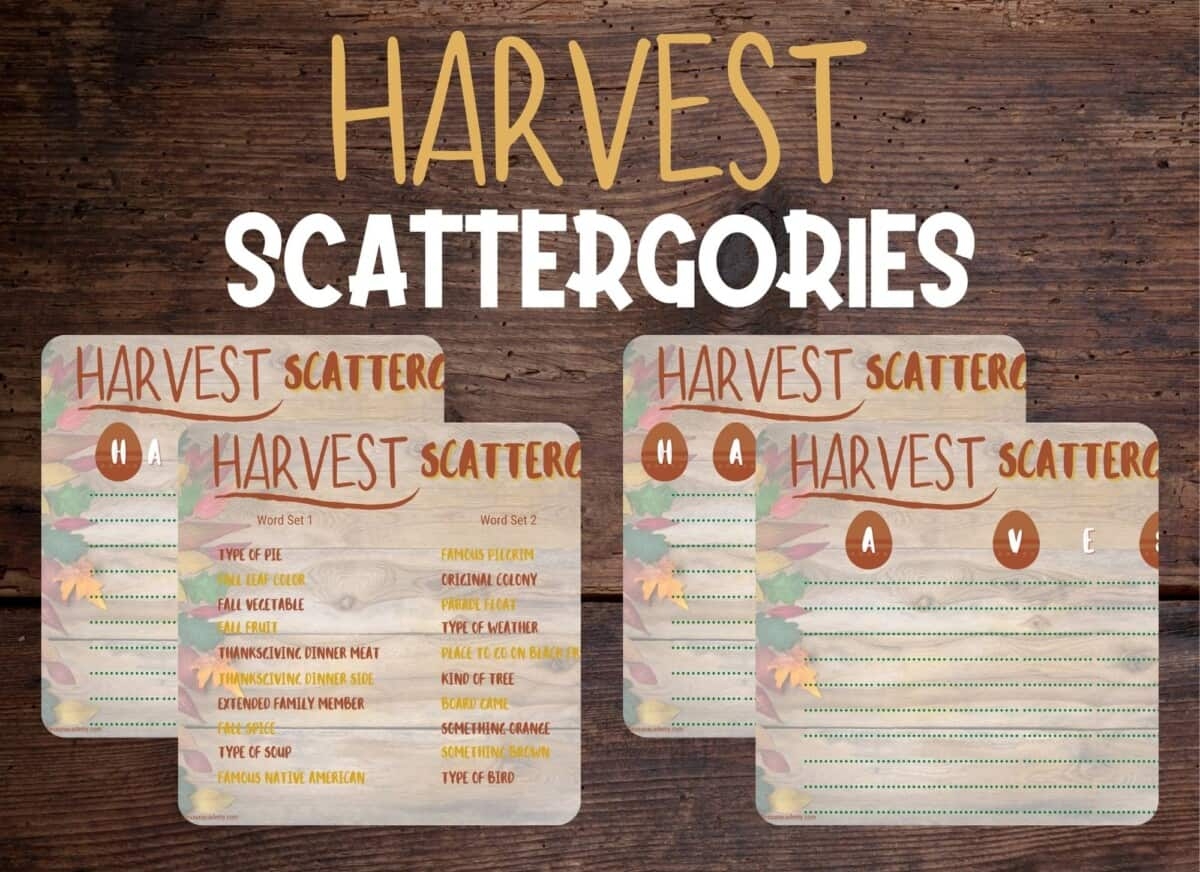 Free Printable Thanksgiving Scattergories